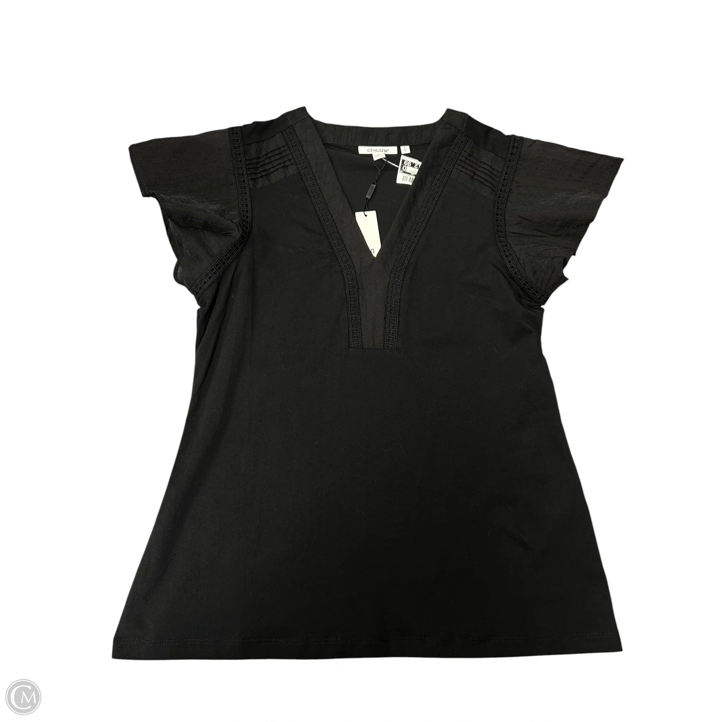 Top Short Sleeve By Chicos In Black, Size: S