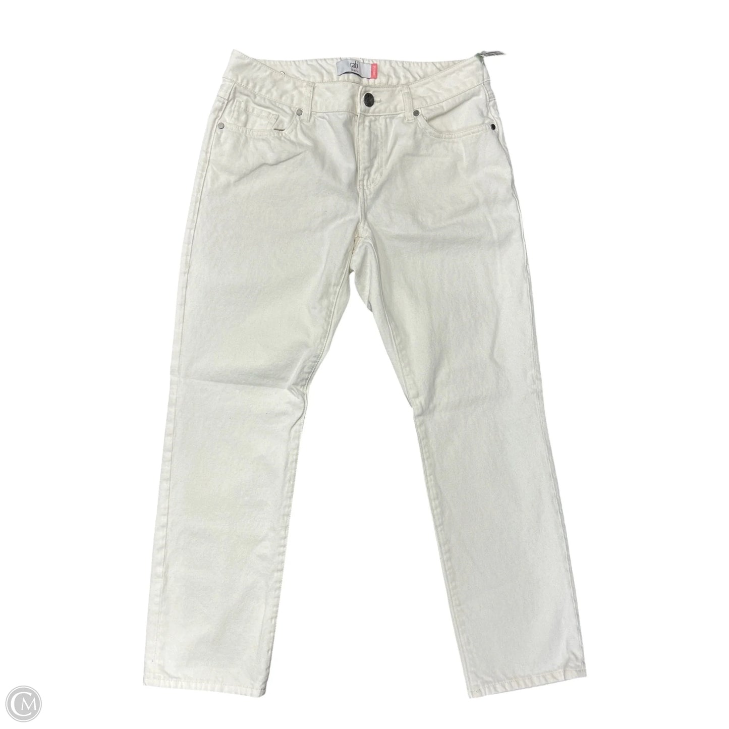 Jeans Straight By Cabi In White Denim, Size: 4