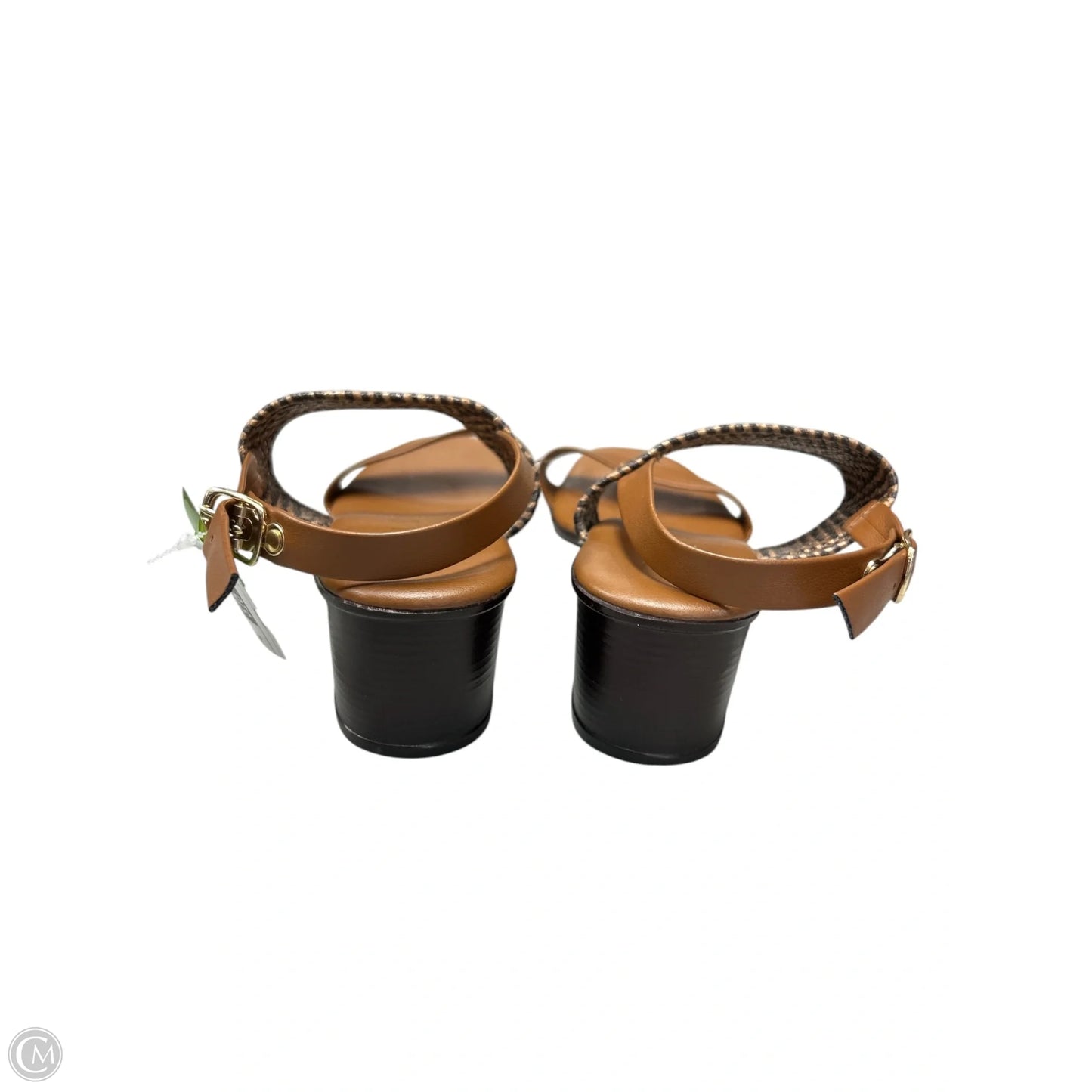 Sandals Heels Kitten By Italian Shoemakers In Brown, Size: 8