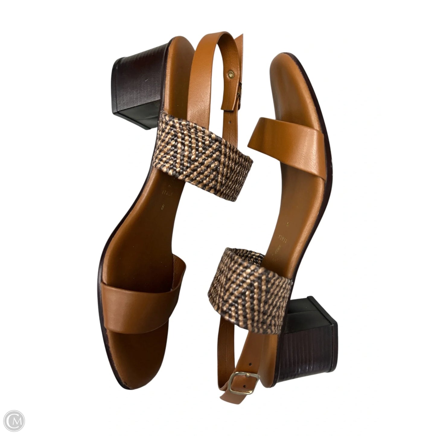 Sandals Heels Kitten By Italian Shoemakers In Brown, Size: 8