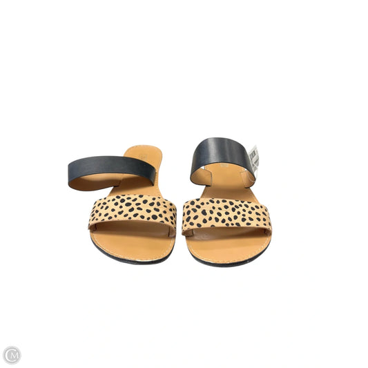 Sandals Flats By Qupid In Black & Tan, Size: 10