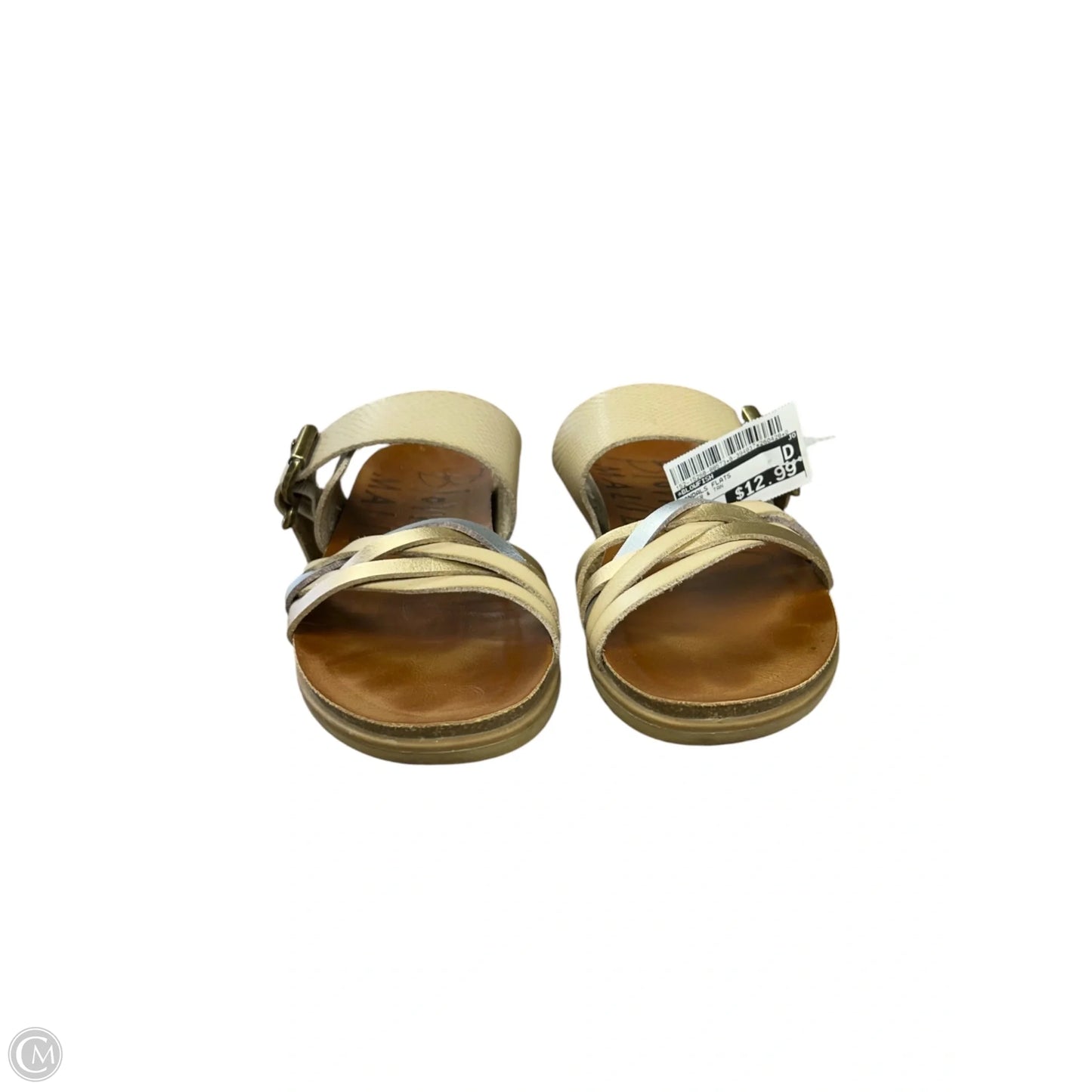 Sandals Flats By Blowfish In Silver & Tan, Size: 6