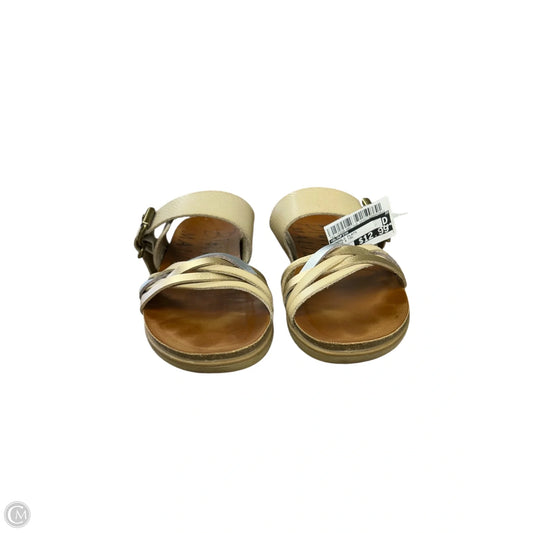 Sandals Flats By Blowfish In Silver & Tan, Size: 6