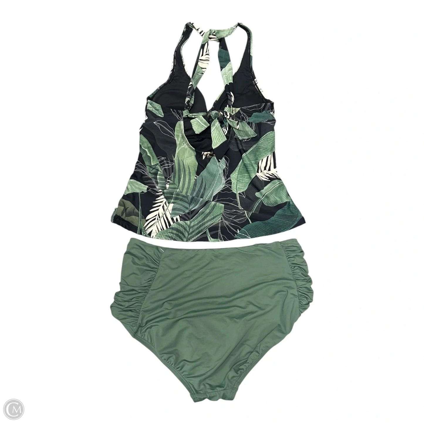 Swimsuit 2pc By Jantzen In Black & Green, Size: S