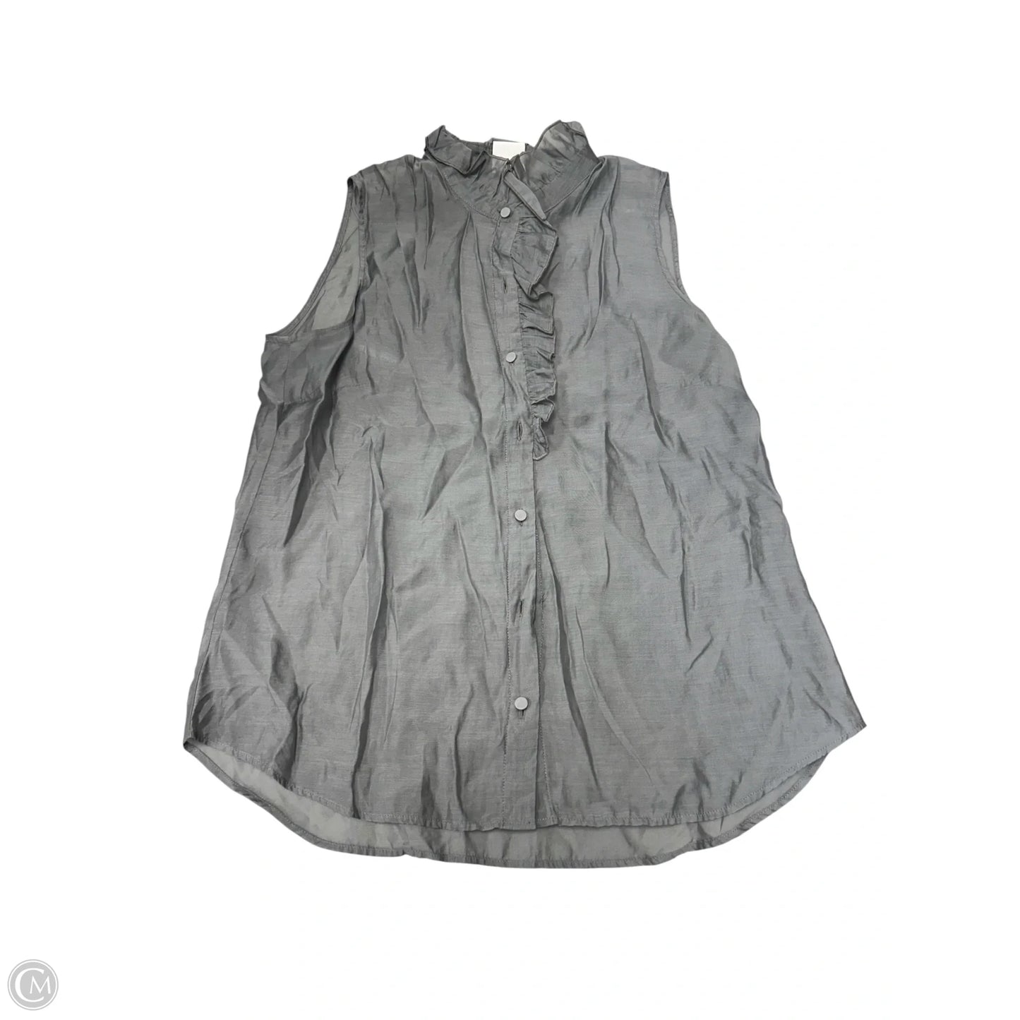 Blouse Sleeveless By Cabi In Grey, Size: M