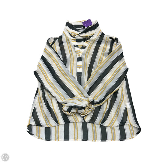 Top Long Sleeve By Cabi In Black & Yellow, Size: M