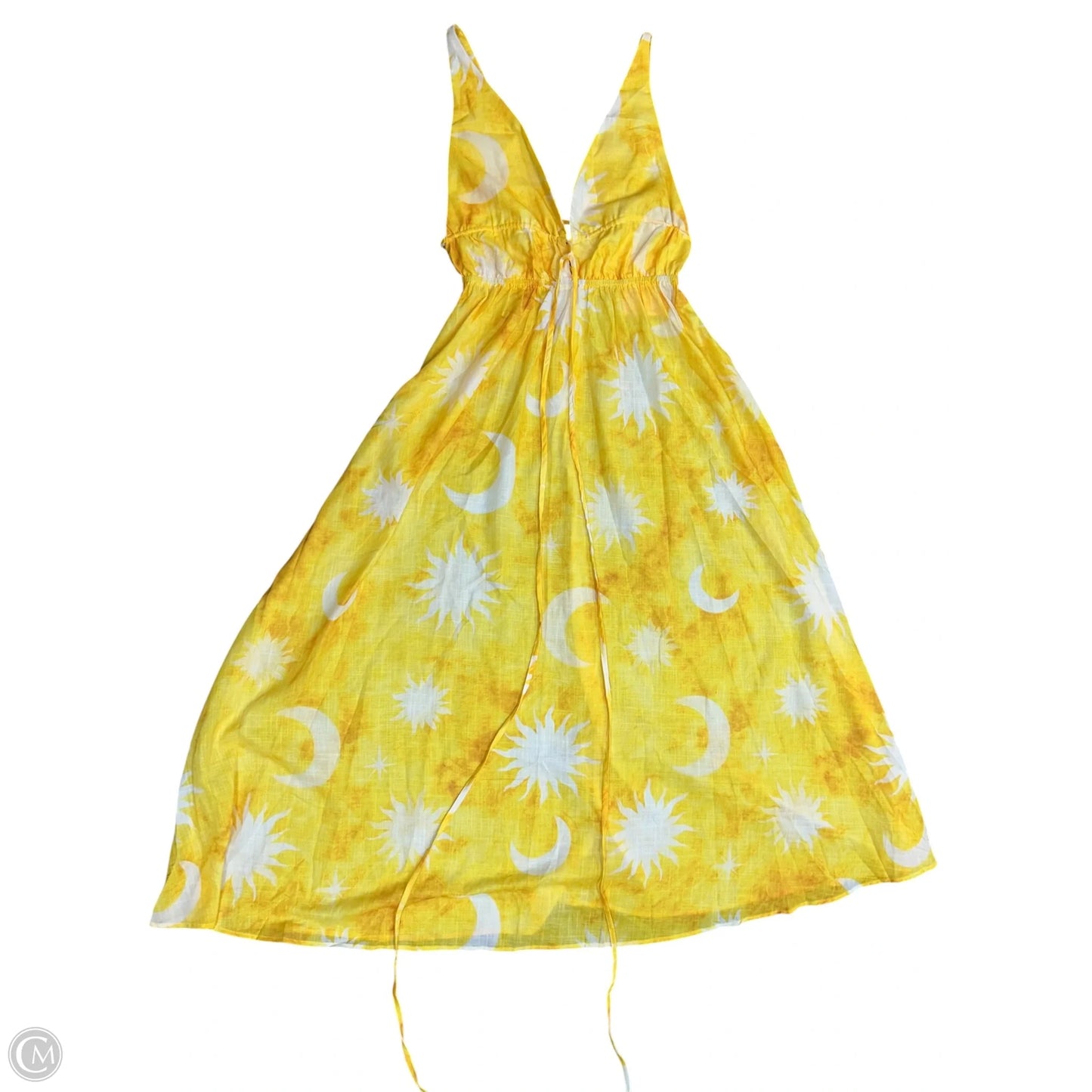 Dress Casual Maxi By Hello Molly In White & Yellow, Size: S