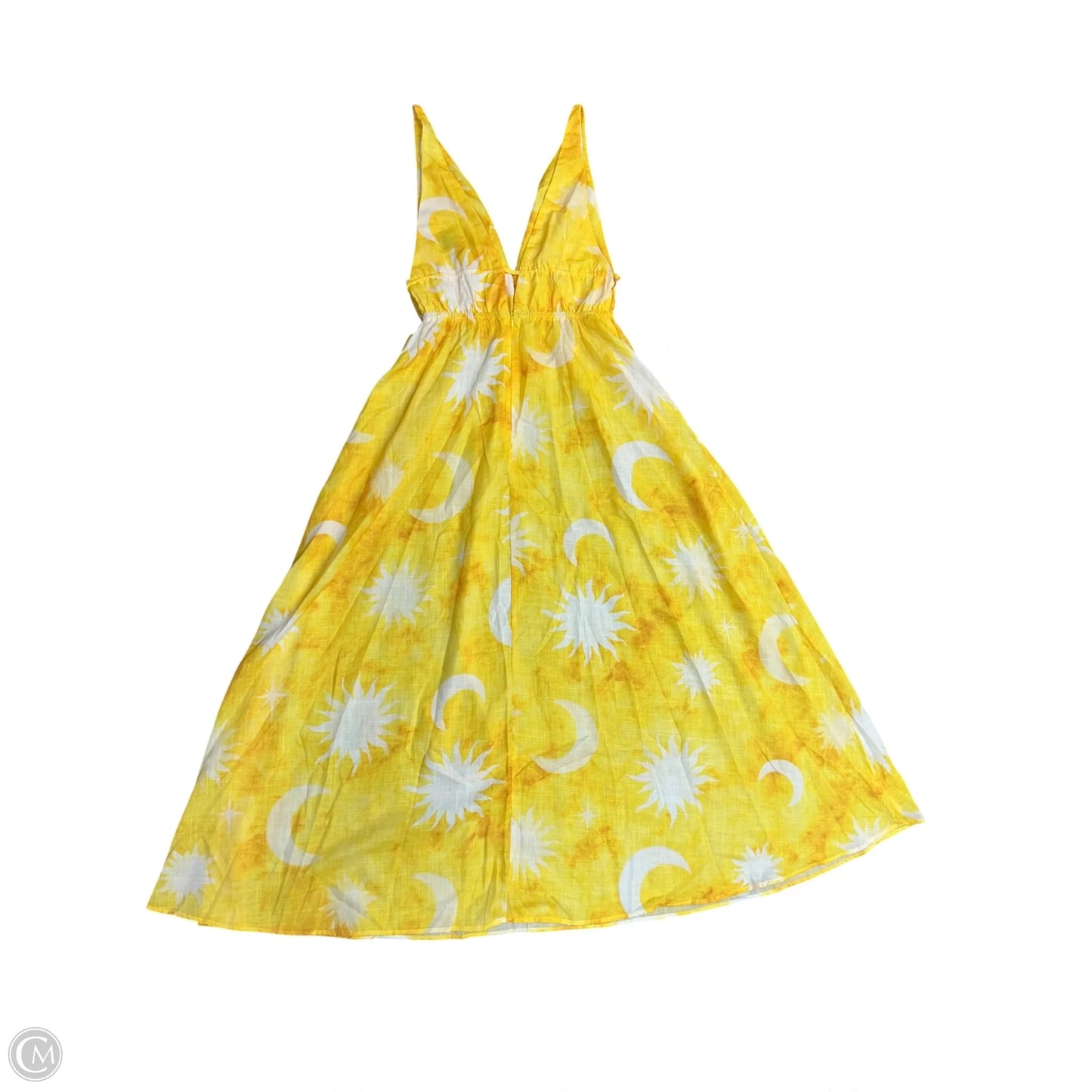 Dress Casual Maxi By Hello Molly In White & Yellow, Size: S