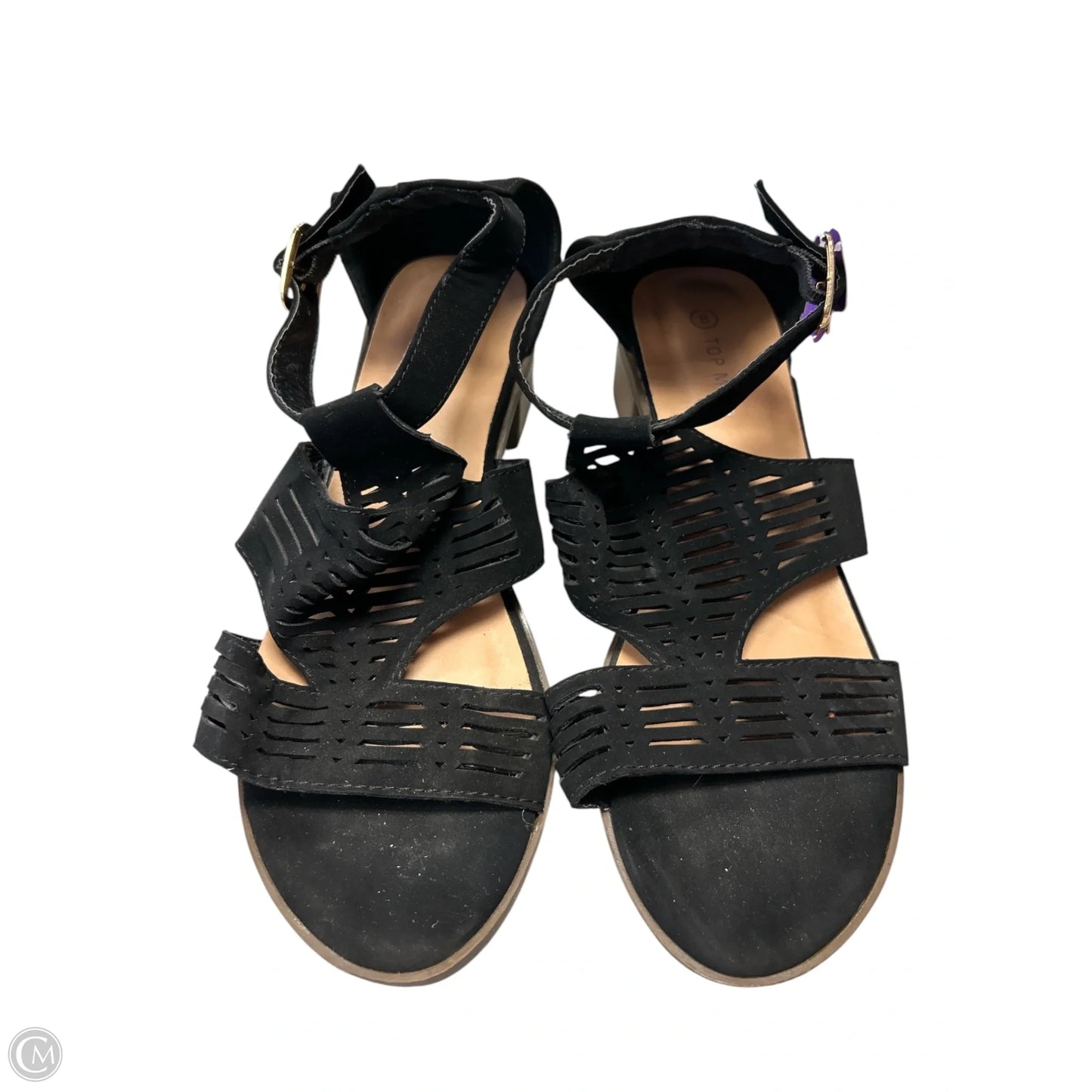 Sandals Flats By Top Moda In Black, Size: 8