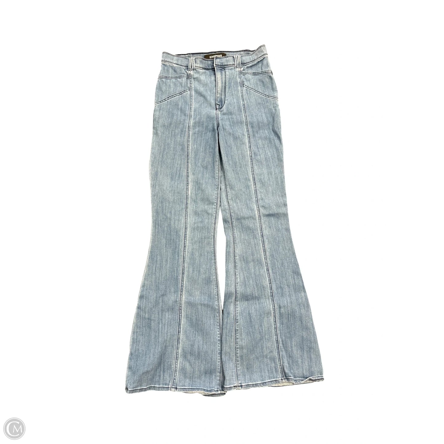 Jeans Flared By Express In Blue Denim, Size: 4