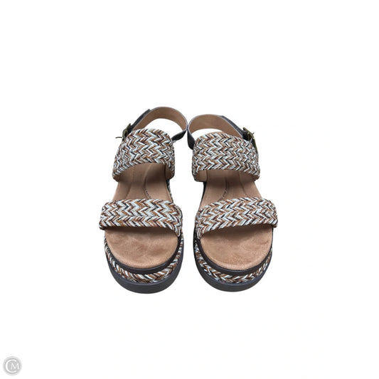 Sandals Heels Platform By Jambu In Brown & Tan, Size: 7.5