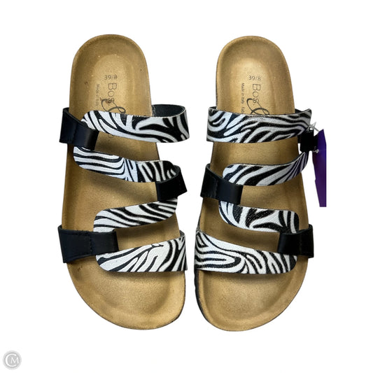 Sandals Flats By Cmc In Zebra Print, Size: 8