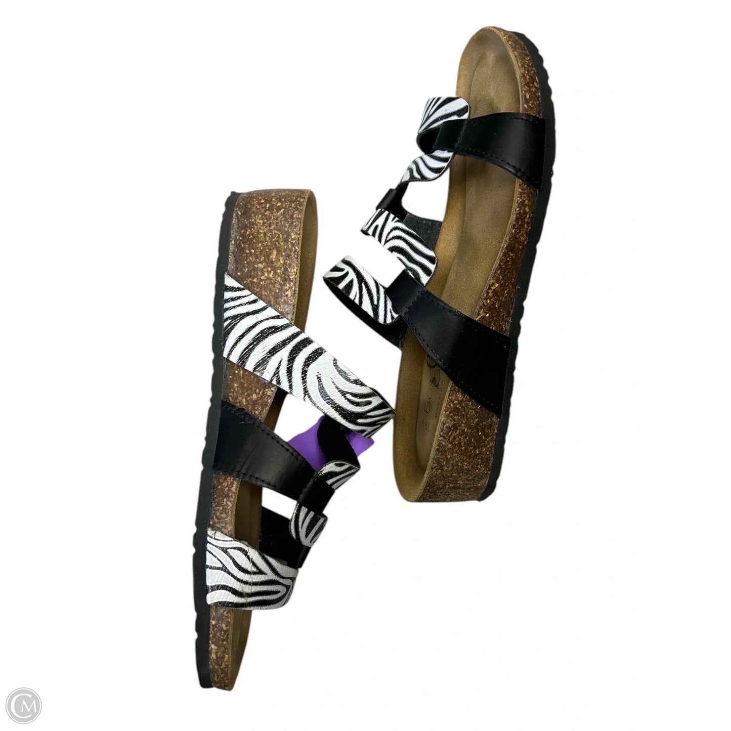 Sandals Flats By Cmc In Zebra Print, Size: 8