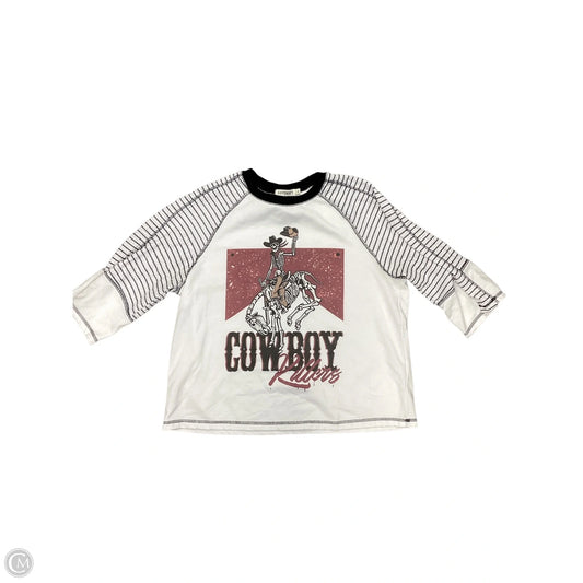 Top Long Sleeve By Clothes Mentor In Black & White, Size: L