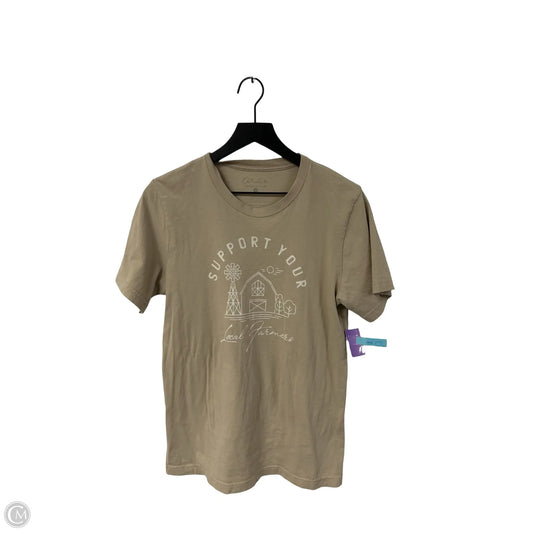 Top Short Sleeve Basic By Clothes Mentor In Tan, Size: M