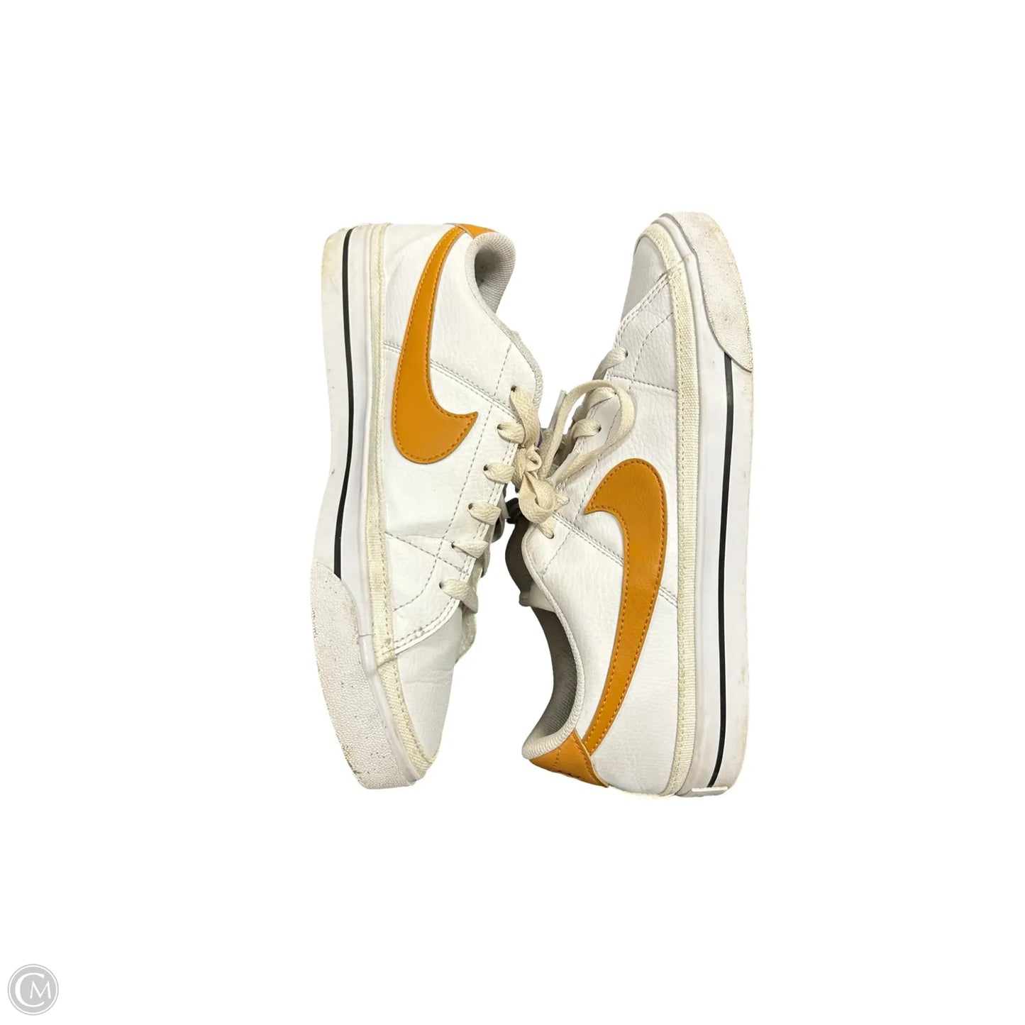 Shoes Sneakers By Nike In White & Yellow, Size: 8.5