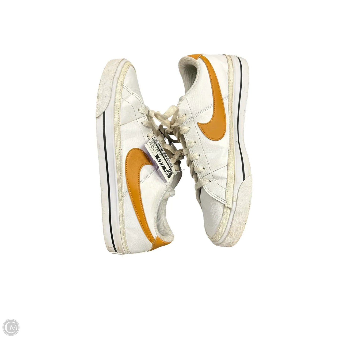 Shoes Sneakers By Nike In White & Yellow, Size: 8.5