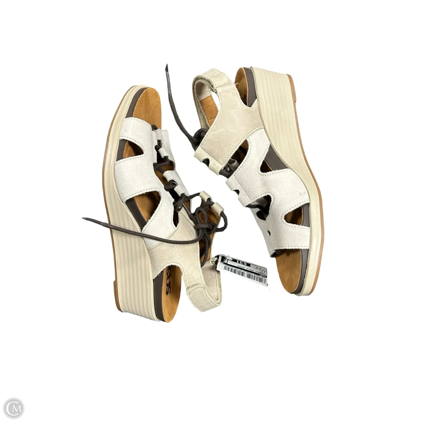 Sandals Heels Wedge By Sas In Ivory, Size: 8.5