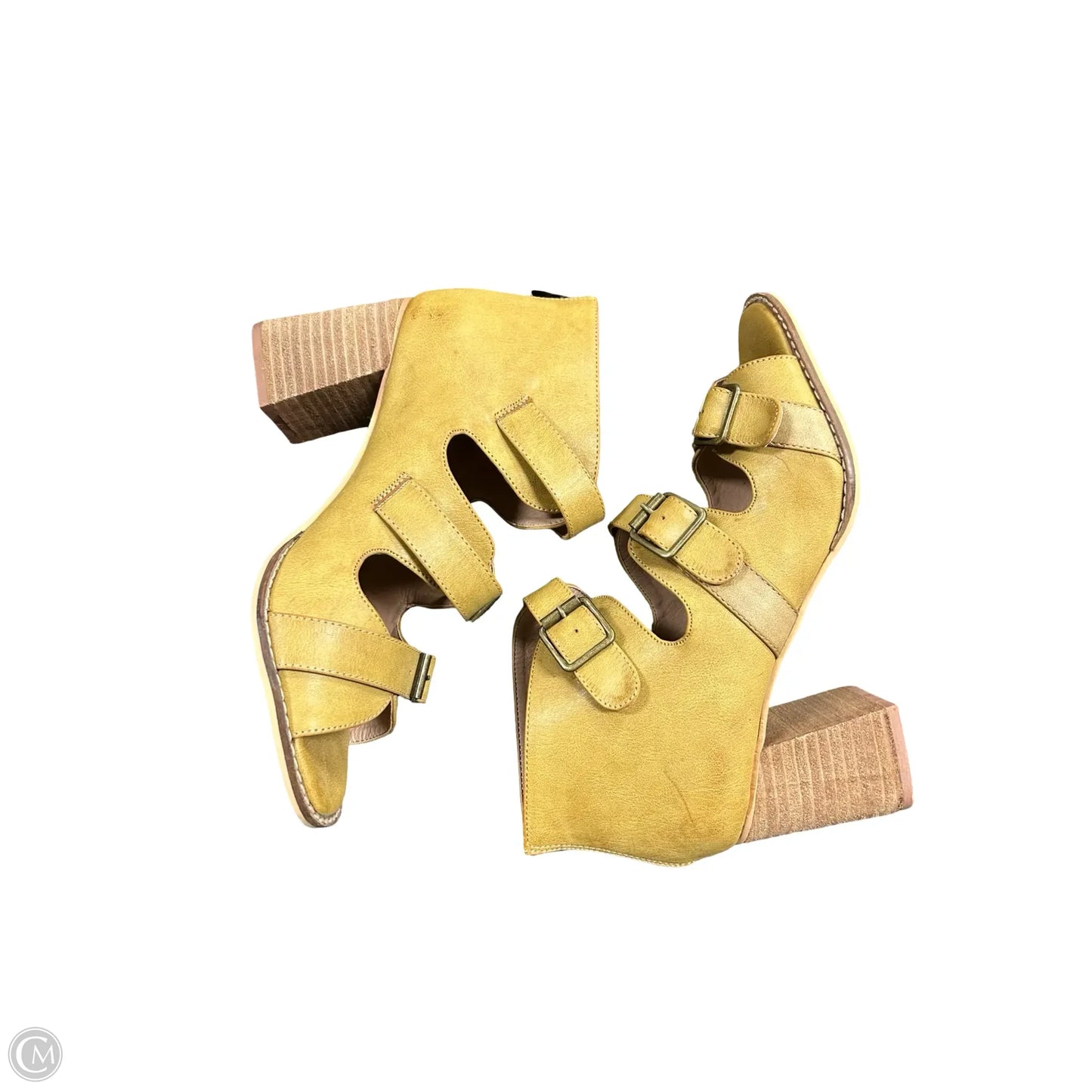 Sandals Heels Block By Cmc In Yellow, Size: 8