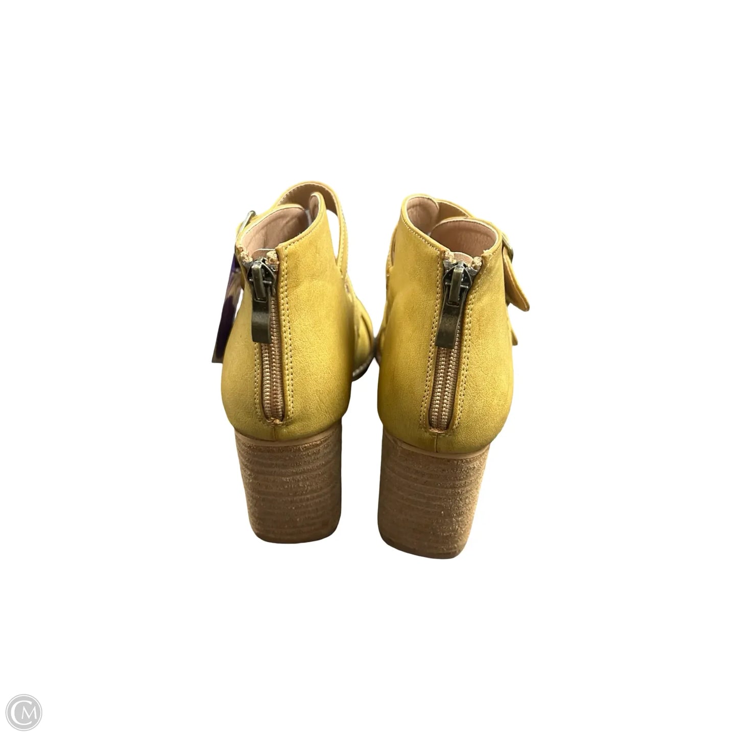 Sandals Heels Block By Cmc In Yellow, Size: 8