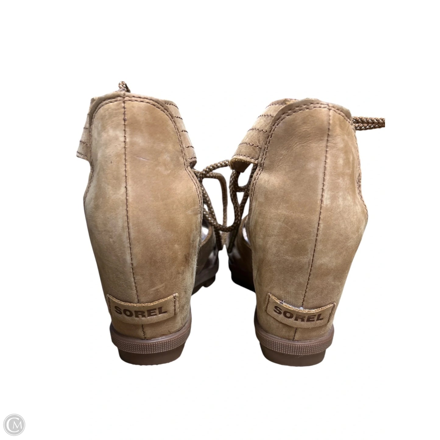 Sandals Heels Wedge By Sorel In Tan, Size: 8.5