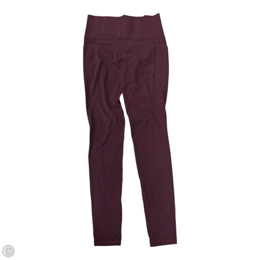 Athletic Leggings By Athleta In Maroon, Size: S