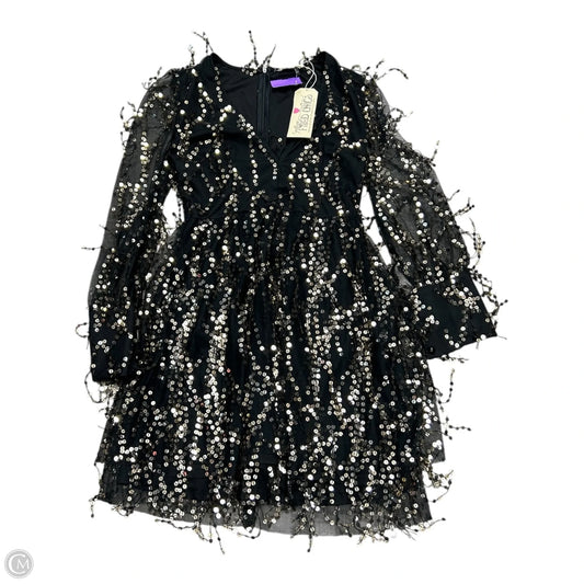 Dress Party Short By Clothes Mentor In Black & Gold, Size: M