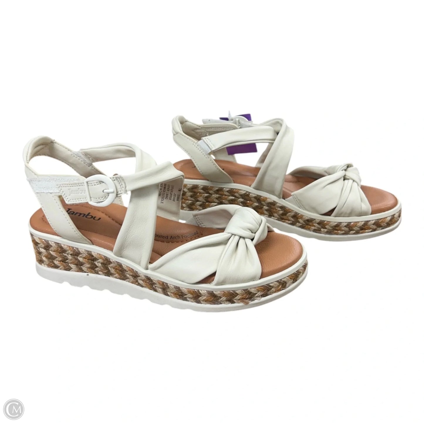 Sandals Heels Wedge By Jambu In Cream, Size: 7