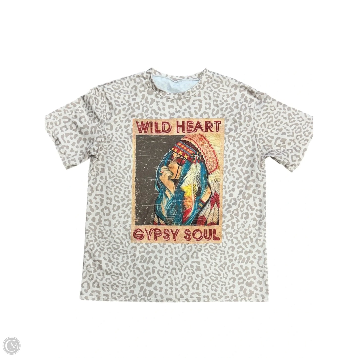 Top Short Sleeve Basic By Cmf In Leopard Print, Size: 2x