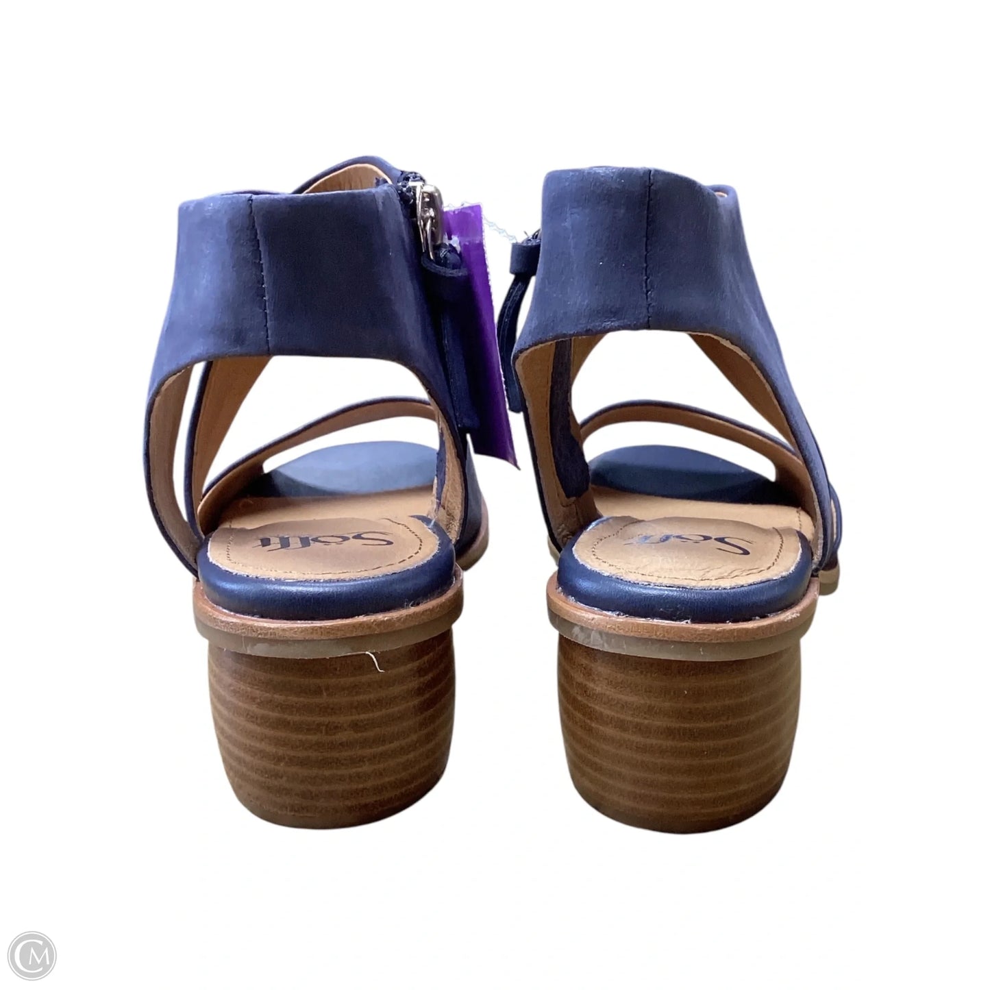 Sandals Heels Block By Sofft In Navy, Size: 8.5
