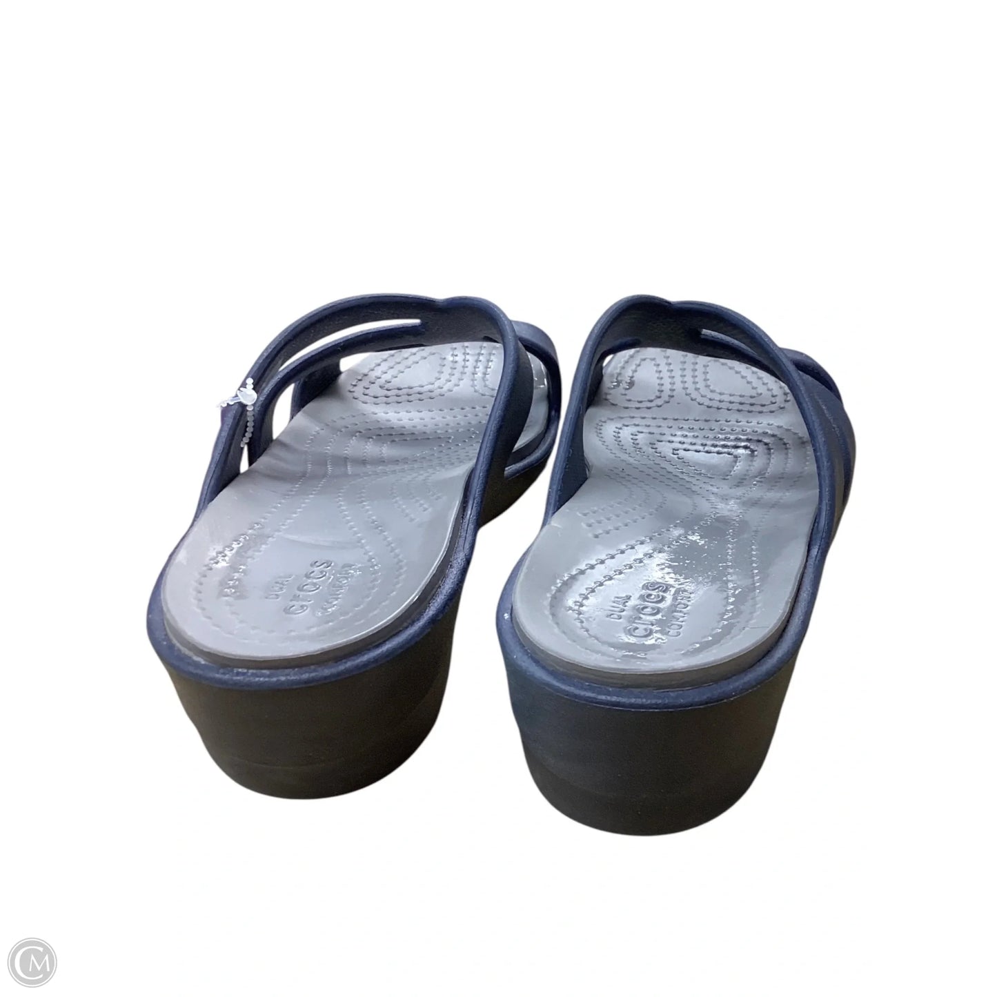 Sandals Flats By Crocs In Navy, Size: 10