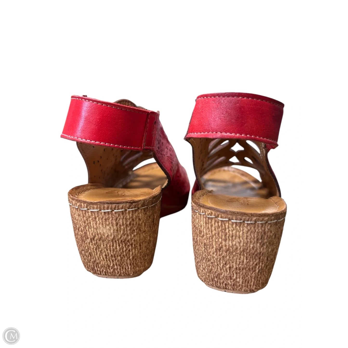 Sandals Heels Wedge By Spring Step In Red, Size: 7.5