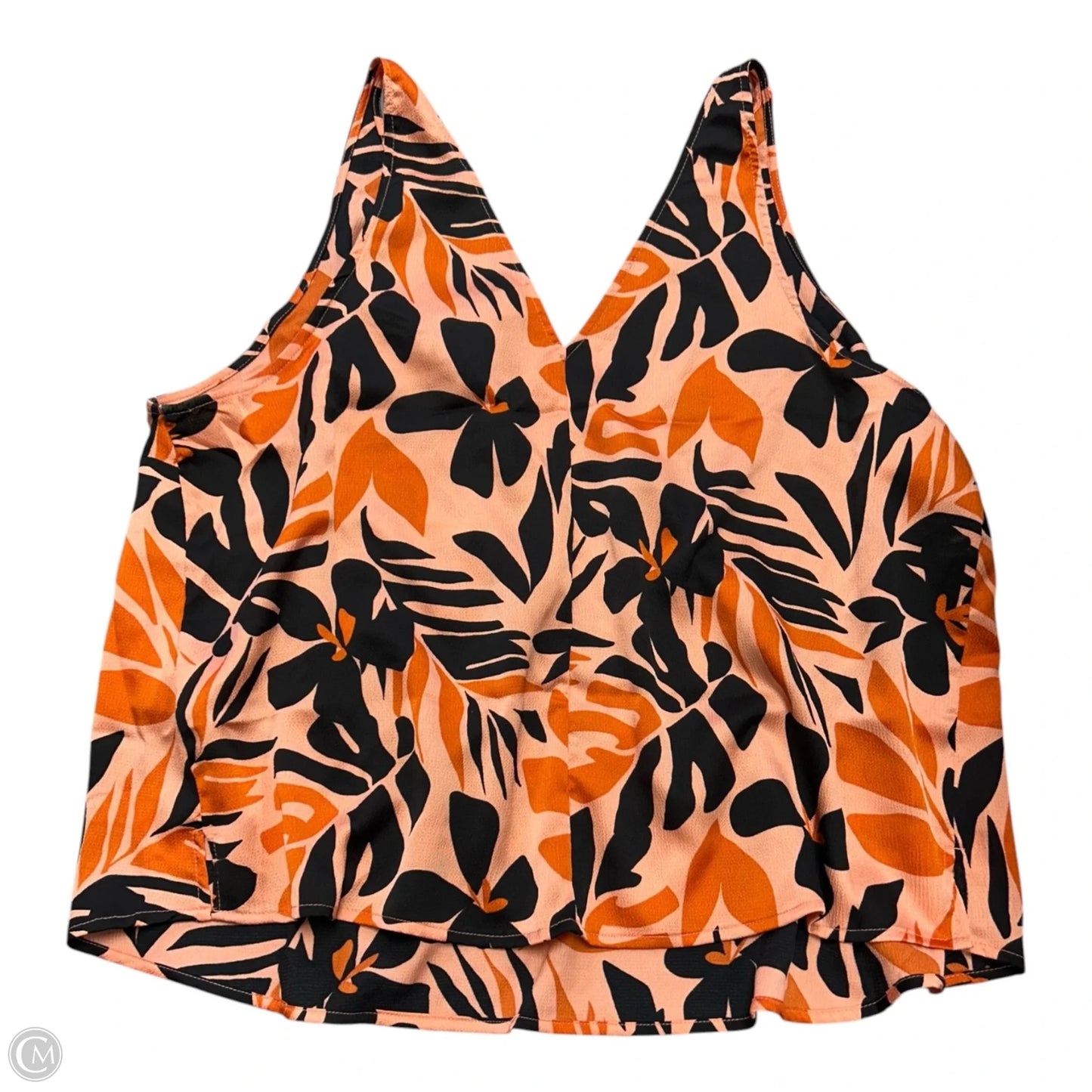 Top Sleeveless By Old Navy In Black & Orange, Size: 2x