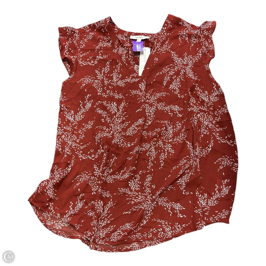 Top Short Sleeve By Clothes Mentor In Orange & White, Size: Xxl