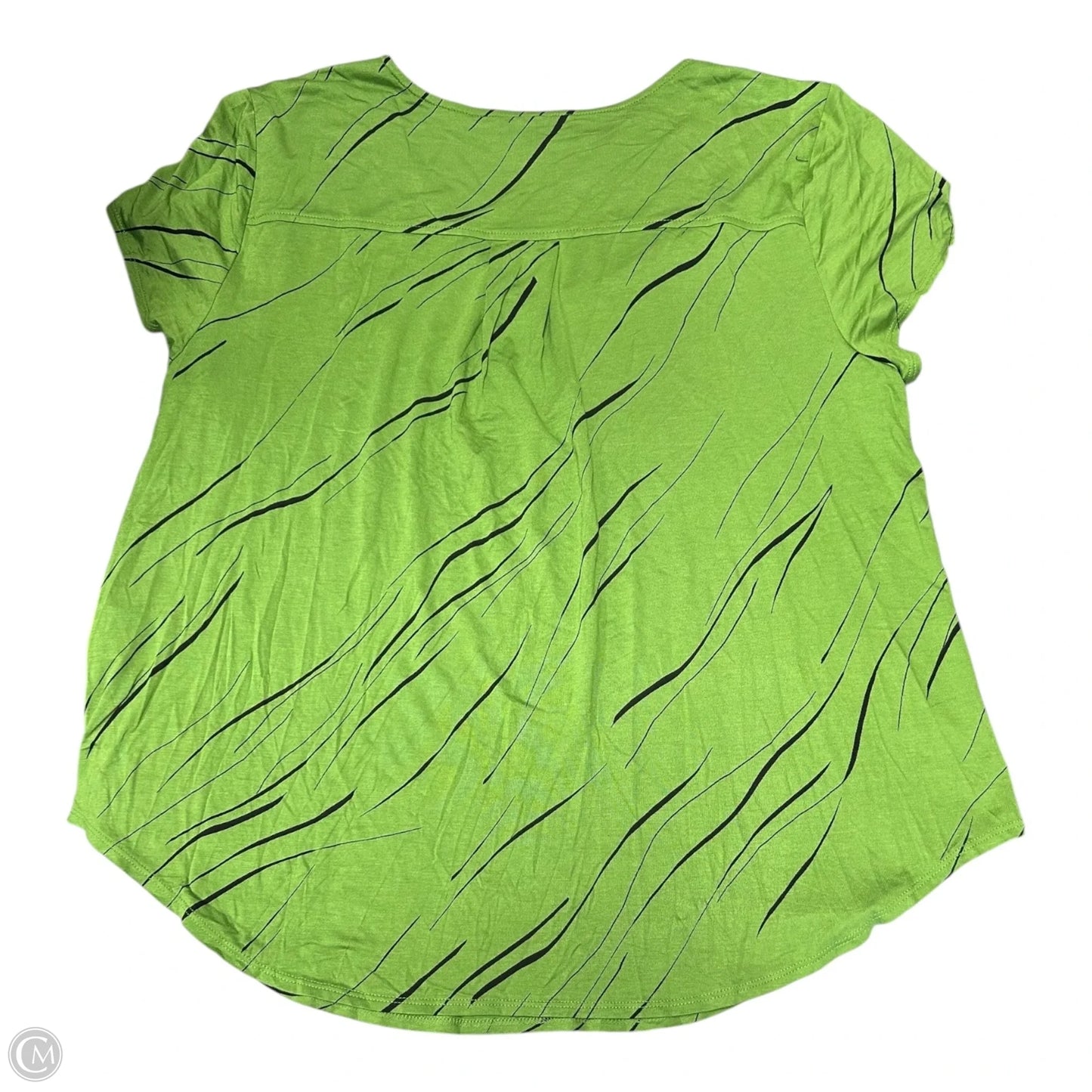 Top Short Sleeve Basic By Alfani In Black & Green, Size: Xxl