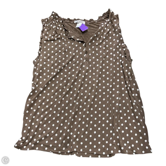 Top Sleeveless By Lascana In Brown & White, Size: 2x