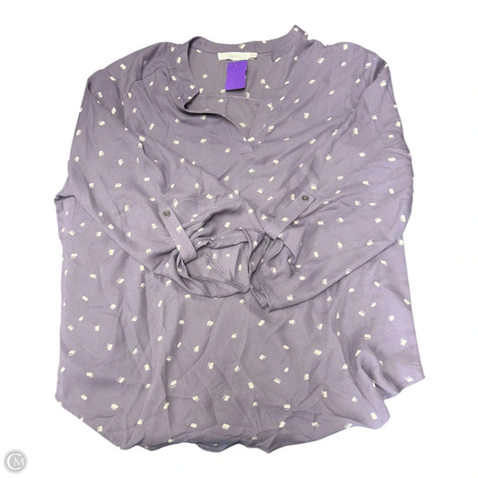 Top Long Sleeve By Lush In Purple & White, Size: Xxl