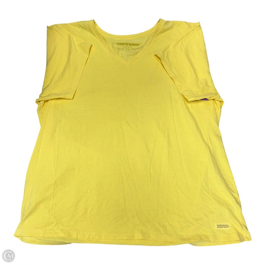 Top Short Sleeve Basic By Life Is Good In Yellow, Size: Xxl