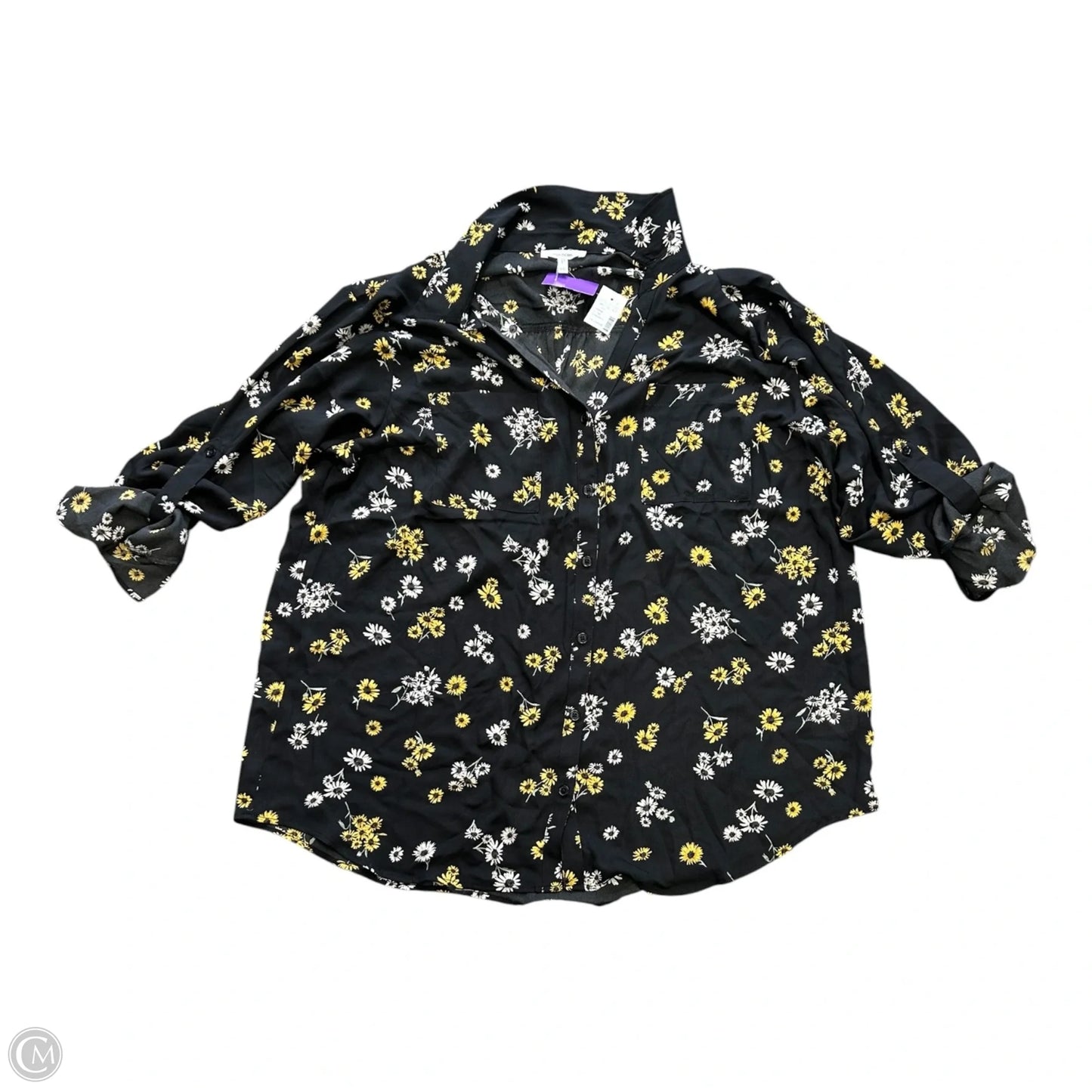 Blouse Long Sleeve By Maurices In Floral Print, Size: Xxl