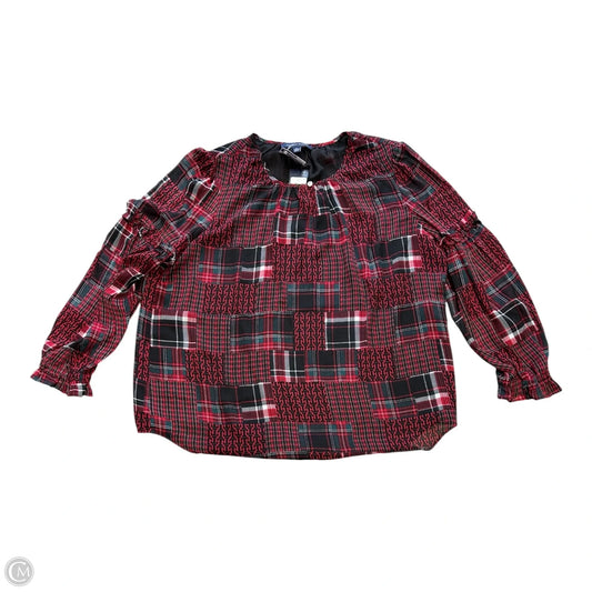 Top Long Sleeve By Tommy Hilfiger In Black & Red, Size: Xxl