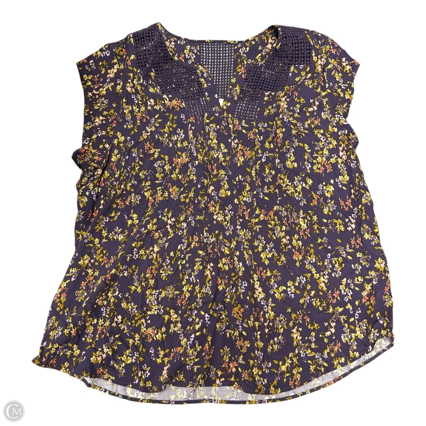 Top Short Sleeve By Clothes Mentor In Floral Print, Size: Xxl