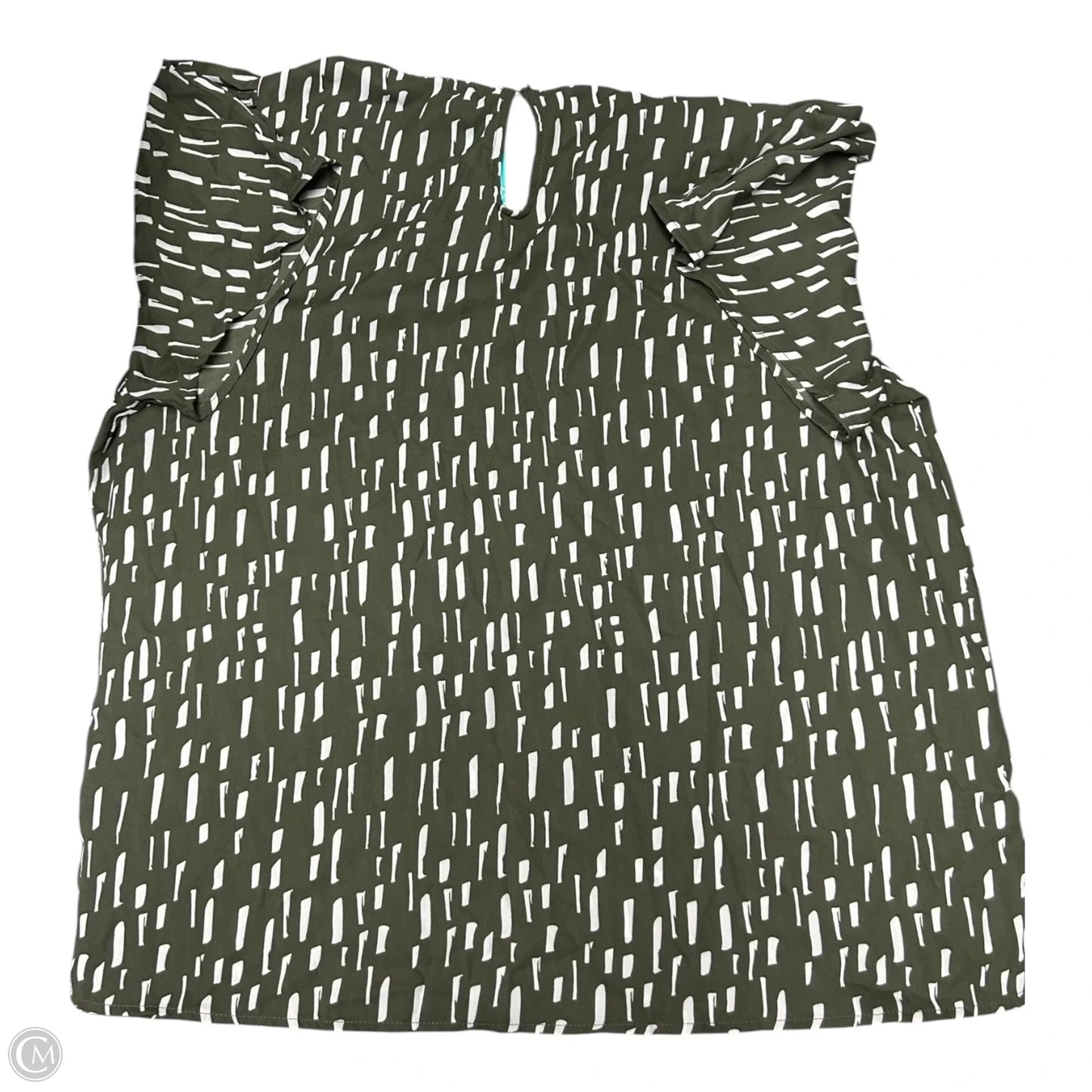 Top Short Sleeve By Papermoon In Green & White, Size: 2x