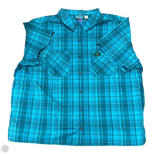 Blouse Short Sleeve By L.l. Bean In Plaid Pattern, Size: 2x