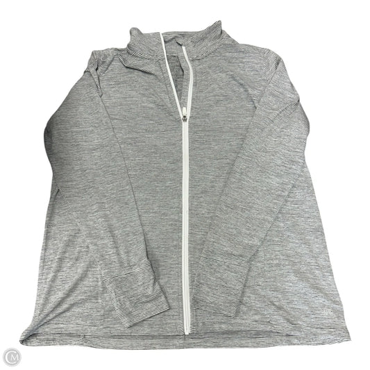 Athletic Jacket By Clothes Mentor In Grey & White, Size: 1x