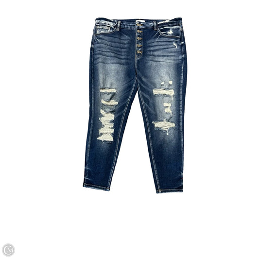 Jeans Skinny By Kancan In Blue Denim, Size: 18