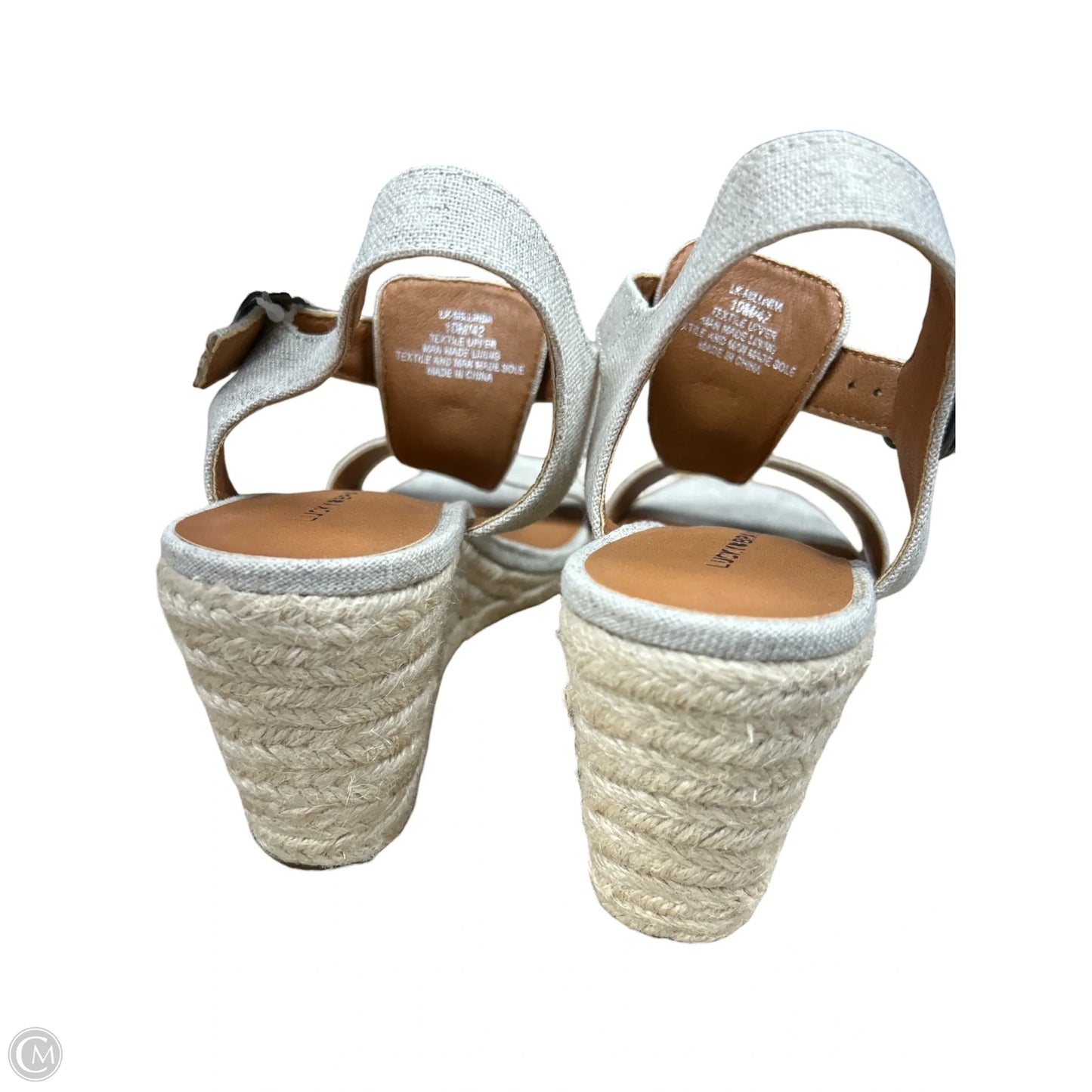 Sandals Heels Wedge By Lucky Brand In Cream, Size: 10