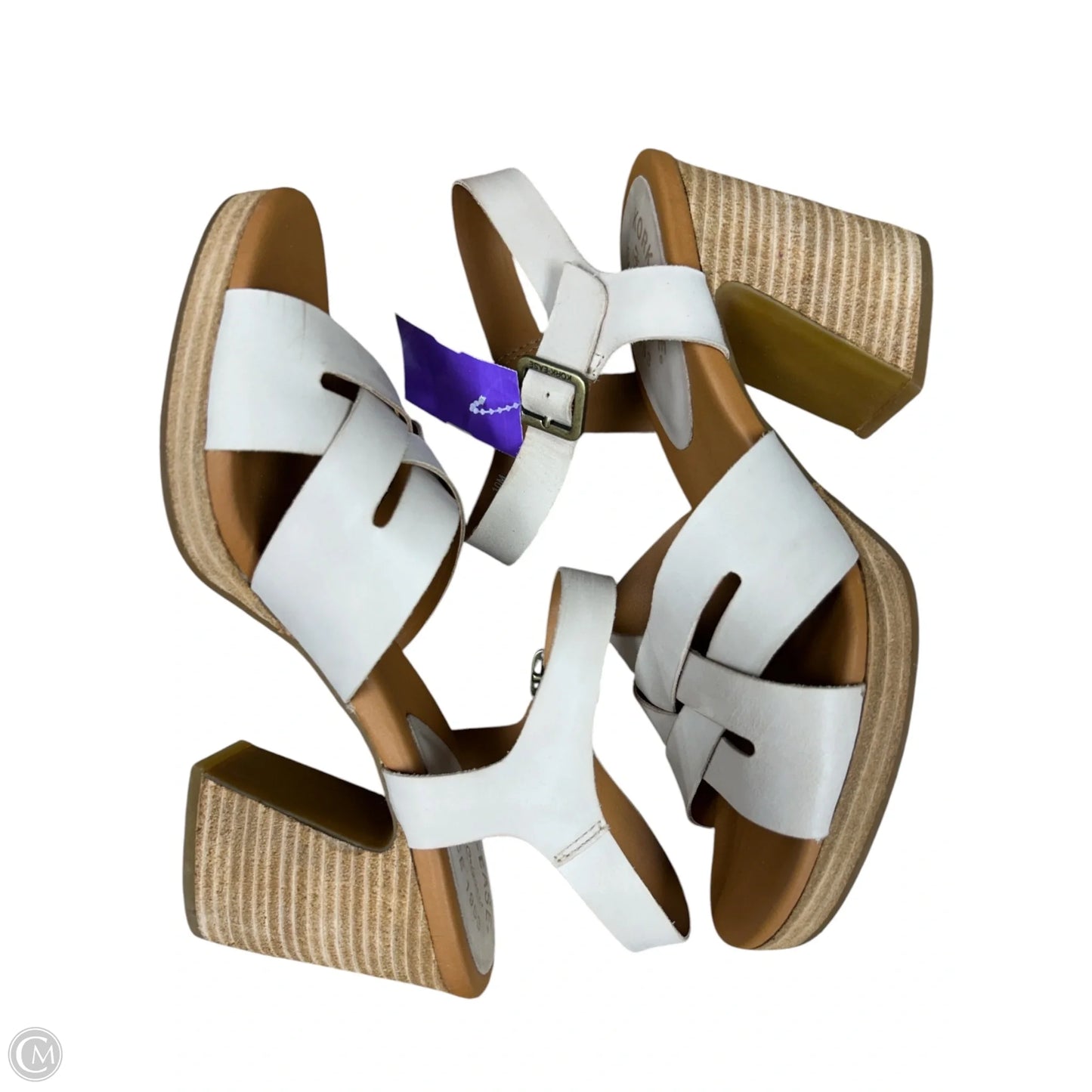 Sandals Heels Block By Kork Ease In Cream, Size: 10