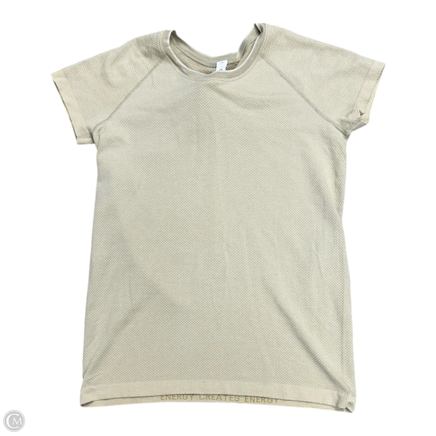 Athletic Top Short Sleeve By Lululemon In Beige, Size: 10