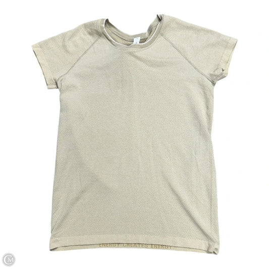 Athletic Top Short Sleeve By Lululemon In Beige, Size: 10