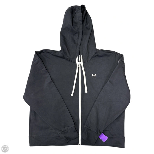 Sweatshirt Hoodie By Under Armour In Black & White, Size: Xxl